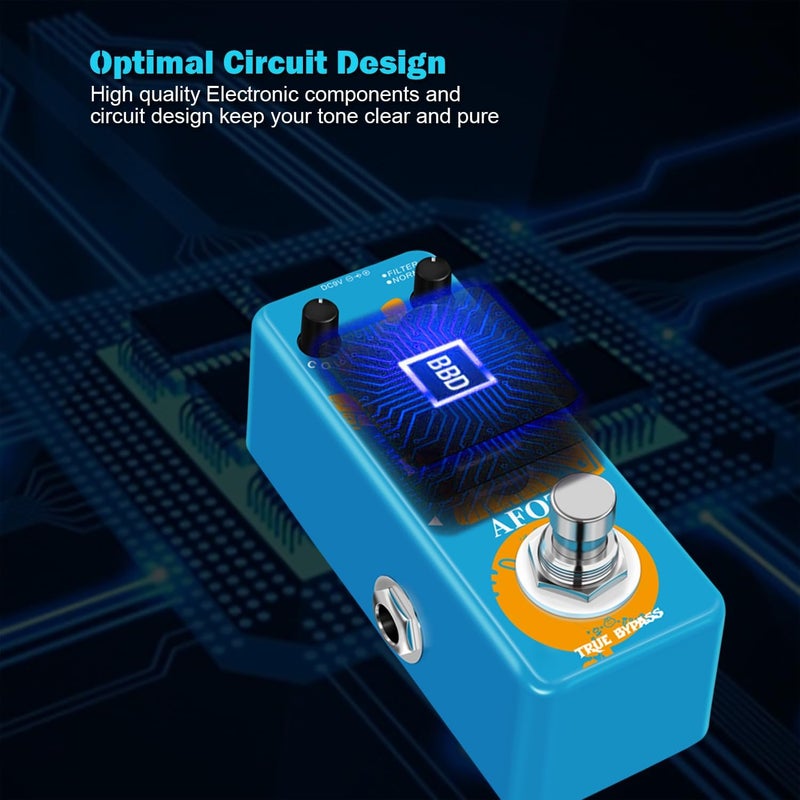 AFOT Classic Flanger Guitar Pedal, Vintage Analog Flanger Effect Pedal, Electric Guitar Effects Pedal, True Bypass, Blue Flanger - Image 4